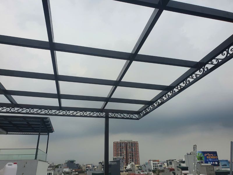 mái kính sắt nghệ thuật 2